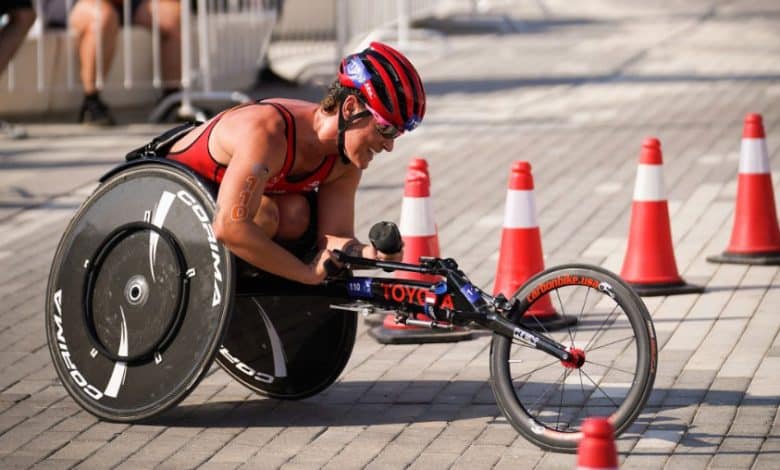 image of a paratriathlete