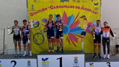 Imagem do pódio do Águilas Duathlon