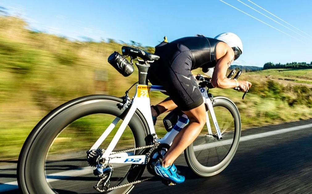 image of a triathlete in the IRONMAN New Zealand