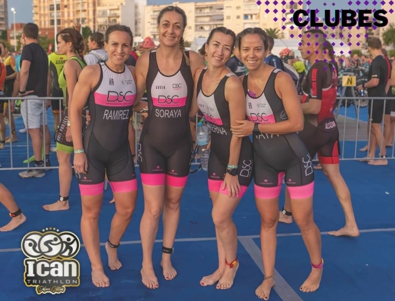 Miembros de un club en la meta del ICAN GANDIA