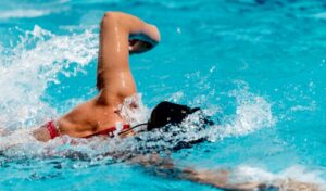 a swimmer using the crawl style