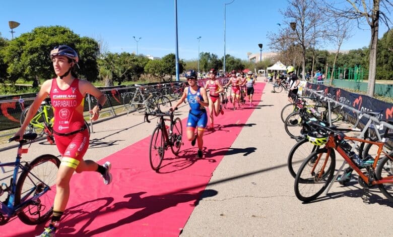 Image de la transition dans le Duathlon de Séville