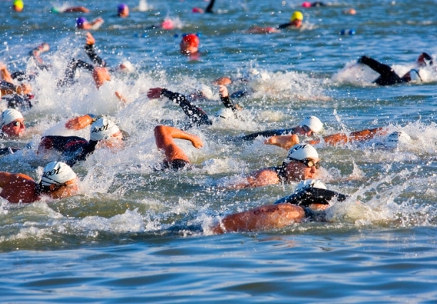 canva/ image of a triathlon swim
