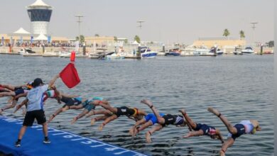 ITU / immagine di un inizio di triathlon