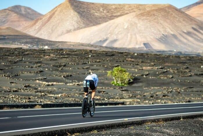 IRONMAN / image of a triathlete in Lanzarote