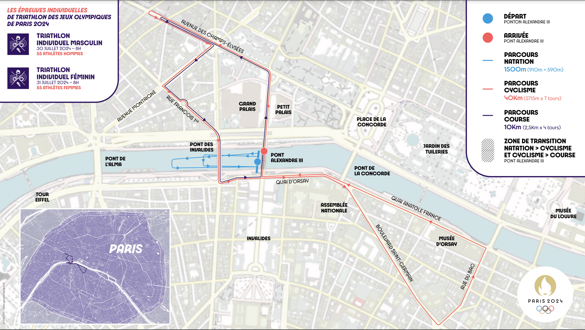 Individual elite circuit of the Paris 2024 Olympic Games