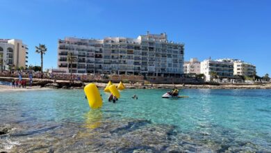 World Triathlon/ Imagen de la zona de natación en Ibiza