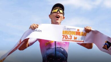 IRONMAN/ Sam Long vencendo o IRONMAN 70.3 St. George