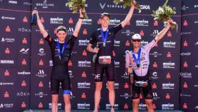 Ironman/ the men's podium of the IRONMAN 70.3 Marbella