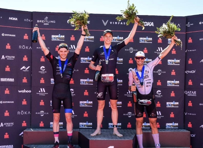 Ironman/ el pódium masculino del IRONMAN 70.3 Marbella