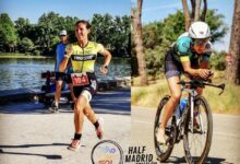 Dos triatletas en el Half Madrid