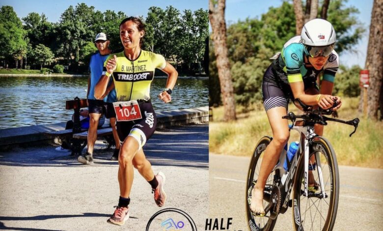 Deux triathlètes dans le Half Madrid