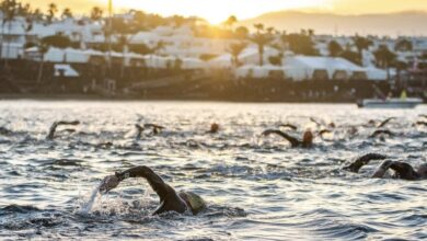 IRONMAN/ immagine del nuoto a Puerto del Carmen