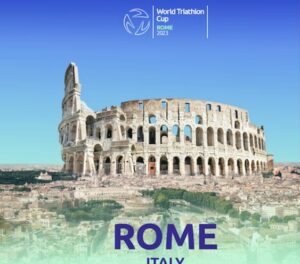 Cartaz da copa do mundo de triatlo de Roma