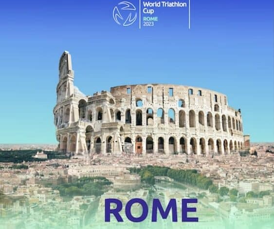 Poster della coppa del mondo di triathlon di Roma