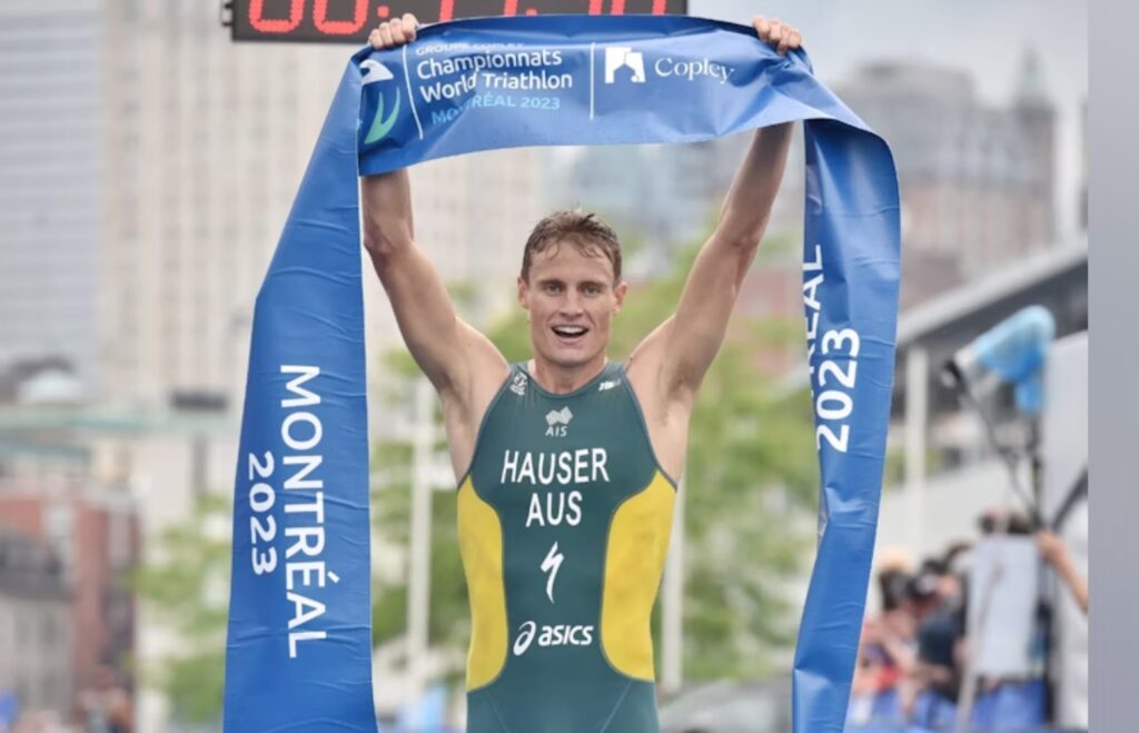 WorldTriathlon/ Matthew Hauser ganando en WTCS Montreal