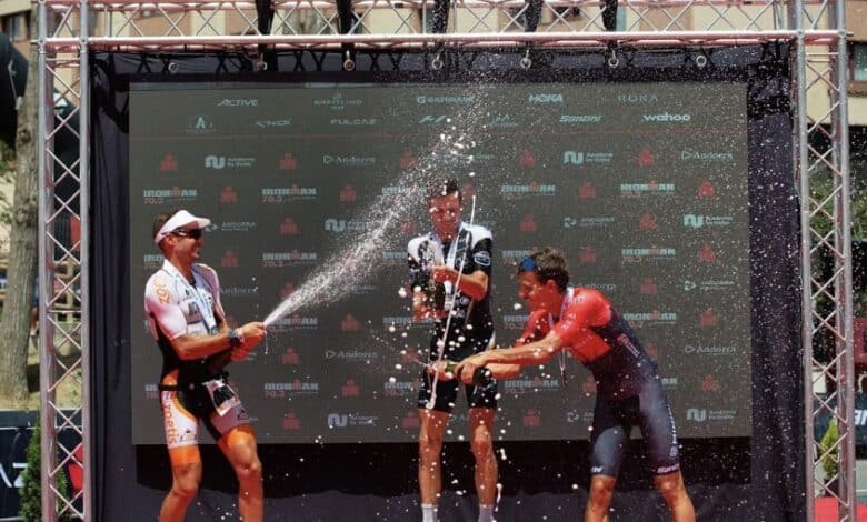 Ironman / image du podium d'Andorre avec Jordi Montraveta
