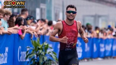 Roberto Sánchez finishing an ITU test