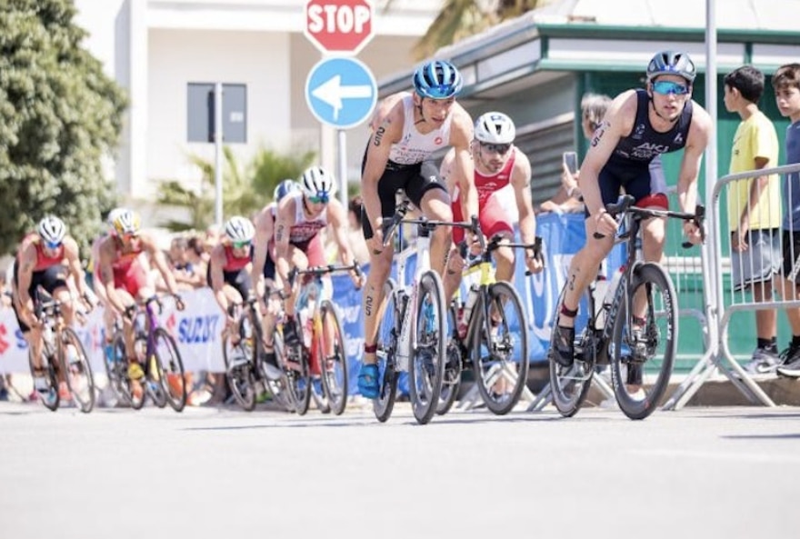 Worldtriathlon / image of the cycling sector of the WTCS