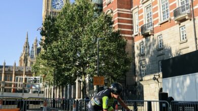 Challenge London/ Image d'un triathlète avec Big Ben en arrière-plan