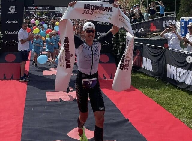 instagram/ Rico Bogen winning an IRONMAN test