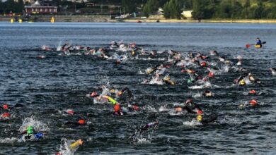 IM / immagine del nuoto in un triathlon