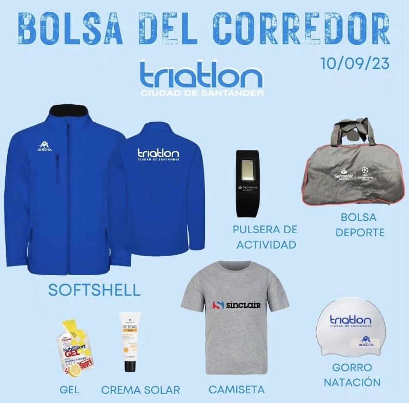 Descubre la fantástica bolsa del corredor del Triatlón Ciudad de Santander - Noticias Triatlón La Bolsa del Corredor del Triatlón Ciudad de Santander
