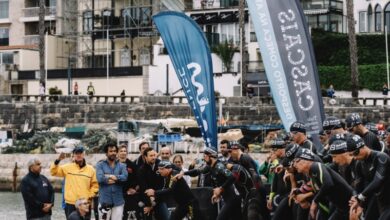 Immagine della partenza della Swim Challenge di Cascais