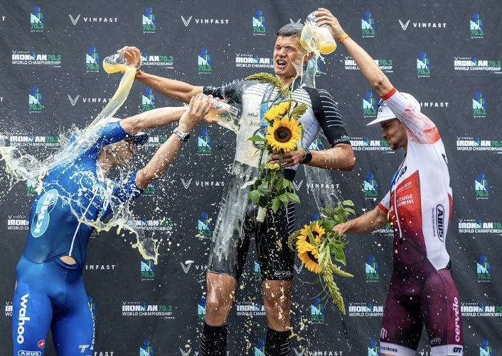 Ironman/ imagen del pódium masculino del mundial