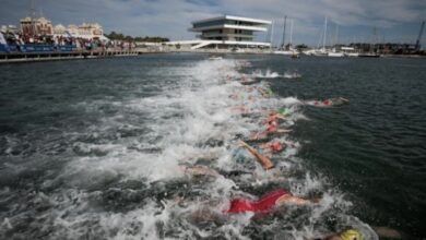 WoirldTriathlon/ natación en la Marina de Valencia
