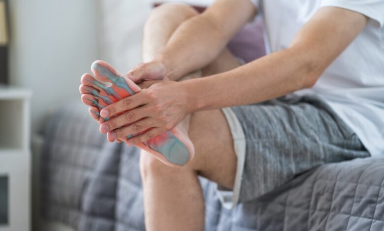canva/ image of a person with plantar fasciitis