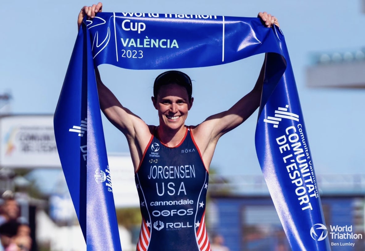 Worldtriathlon/ Gwen Jorgensen ganando en Valencia