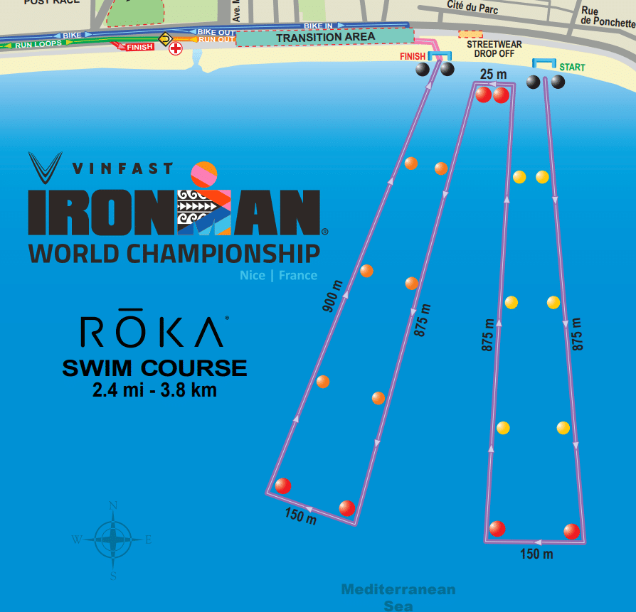 The swimming segment at the IRONMAN World Cup in Nice