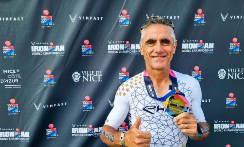 Instagram /Laurent Jalabert, com a medalha de finisher em Nice