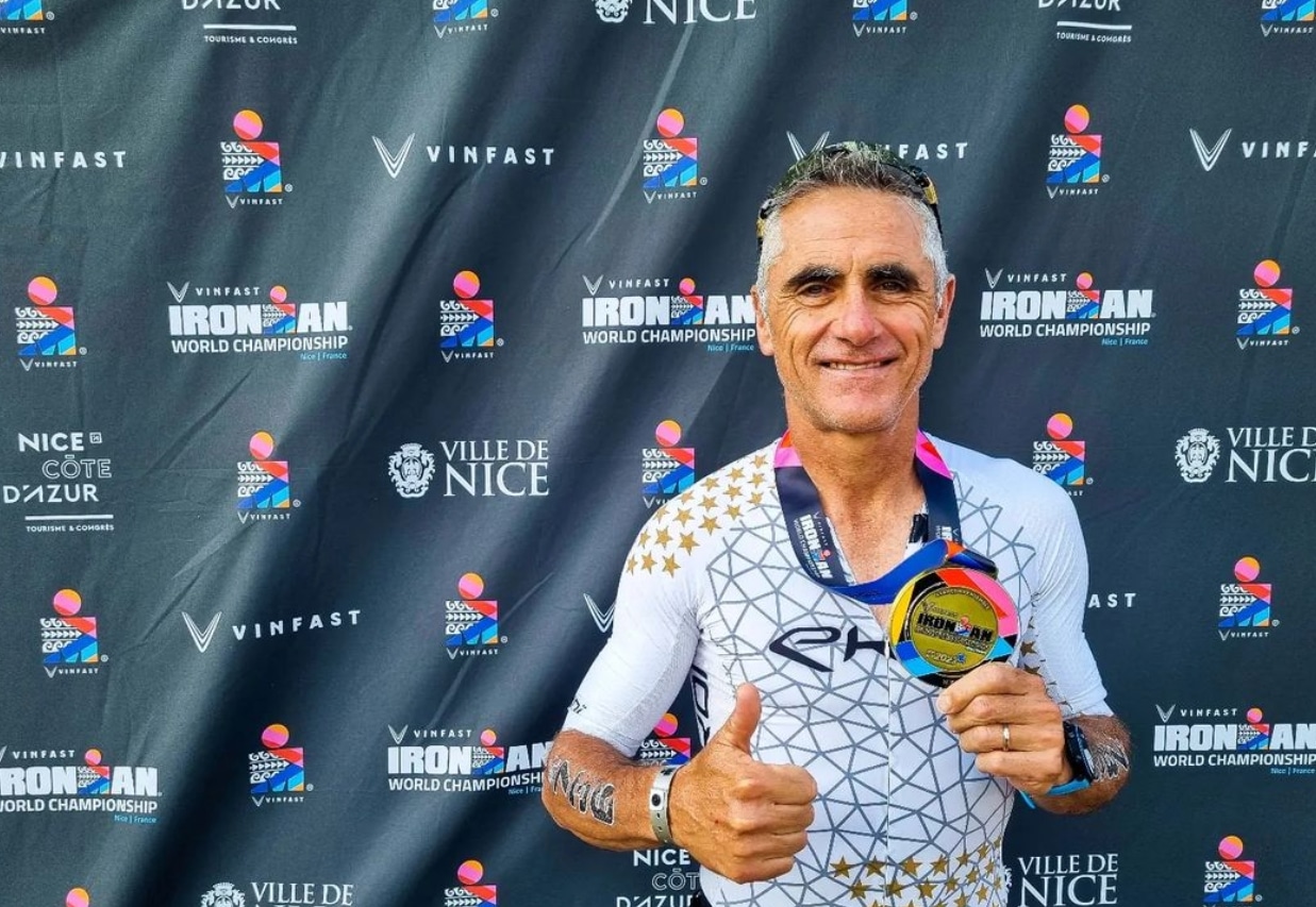 Instagram /Laurent Jalabert, with the finisher medal in Nice