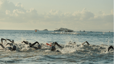 Imagen de la natación del Ibiza Half Triathlon