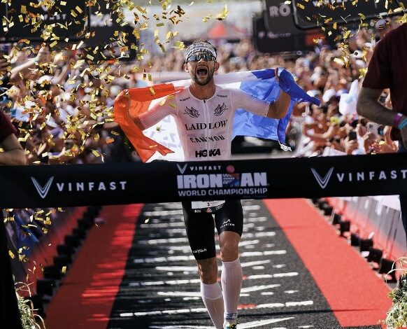 Instagram/ Sam Laidlow winning the 2023 IRONMAN world championship