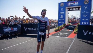 @donaldmiralle/ Jan Frodeno at the finish line in Nice