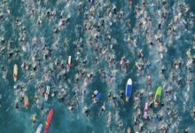 IRONMAN/ aerial image of IRONMAN Kona