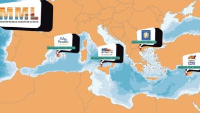Mapa con las 4 maratones de la mediterranean-marathon-league