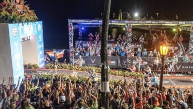 IRONMAN/ image of the finish line in Kona