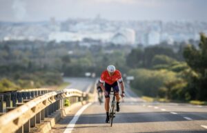 Image of a triathlete competing in Challenge Salou