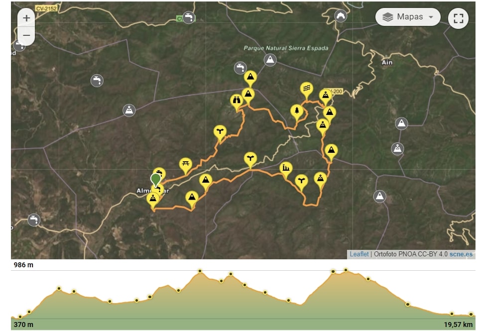 Trailrunning-Route: Sierra de Espadán: Die 6 Picos de Almedíjar