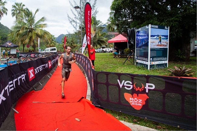 XTERRA / Rubén Ruzafa entering the XTERRA Tahiti finish line