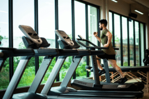 Una persona entrenando en el gimnasio