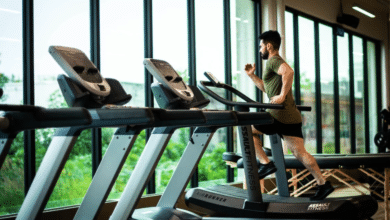 A person training in the gym