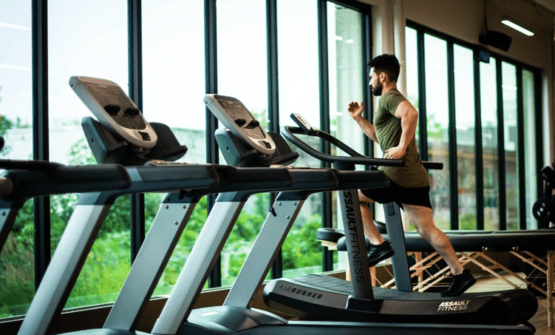 A person training in the gym