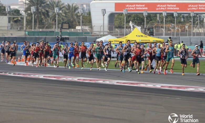 Mondiale Triathlon/ Immagine del test del WTCS ad Abu Dhabi