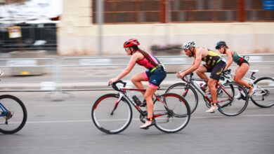 Triathleten auf der MTRI-Strecke