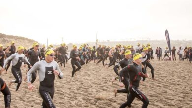 @malibutri/ imagen de la salida del Malibu Triathlon
